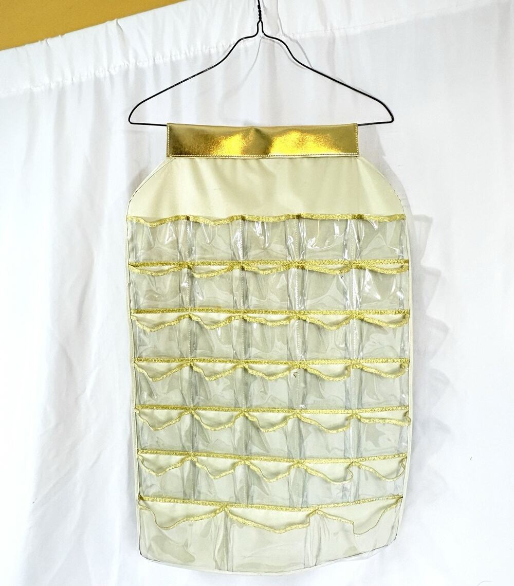 Vintage Lillian Vernon Hanging Jewelry Organizer Accessories 66 Pockets
